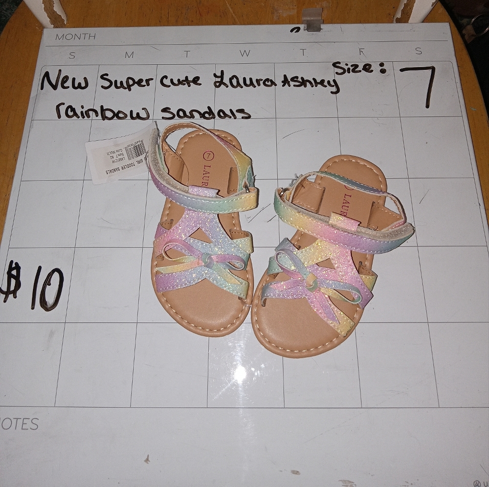 Laura Ashley rainbow sandals new with tags size 7